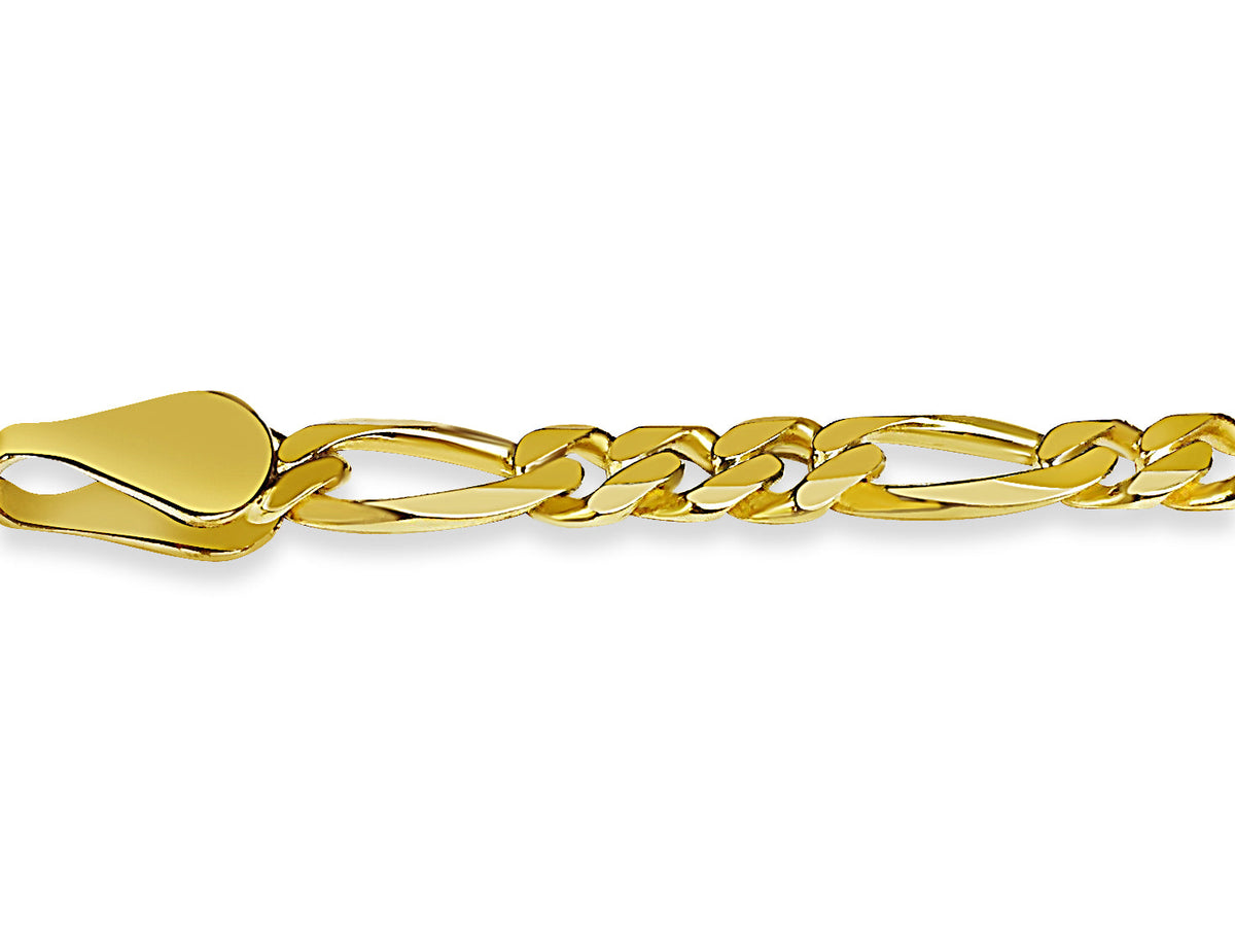 Figaro Solid White/Yellow/Rose Gold Handmade Necklace , 5mm, 16-30 Inch