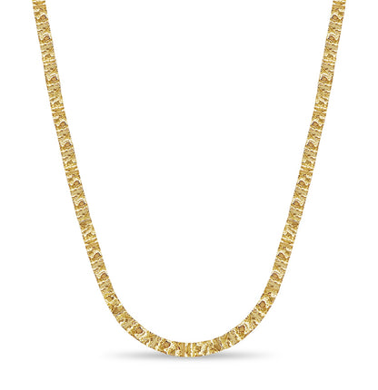Nugget Solid White/Yellow/Rose Gold Handmade Necklace , 6mm, 16-30 Inch