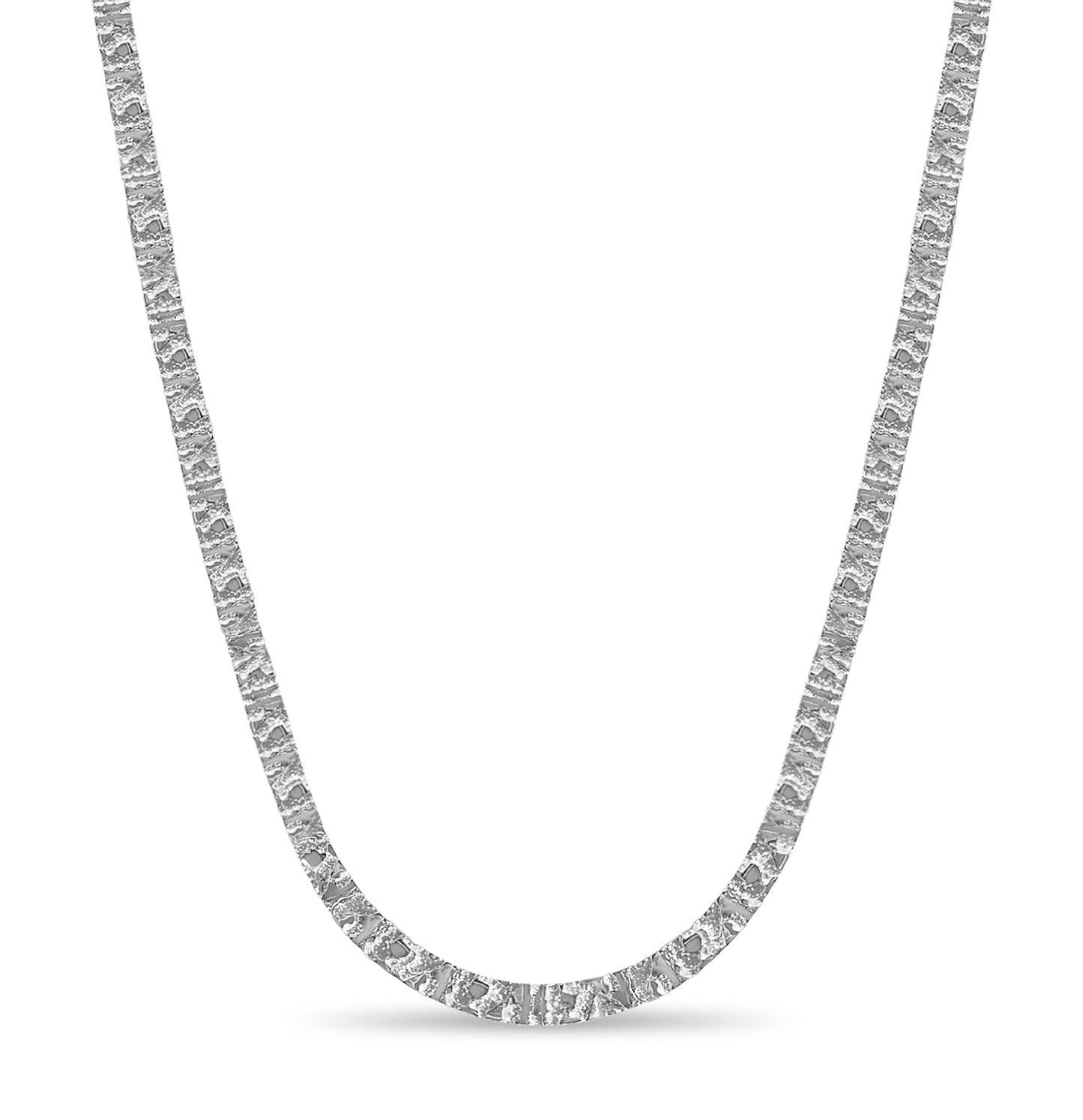Nugget Solid White/Yellow/Rose Gold Handmade Necklace , 6mm, 16-30 Inch