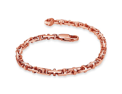Anchor Mariner Solid White/Yellow/Rose Gold Handmade Bracelet , 3mm, 6.5-10 Inch