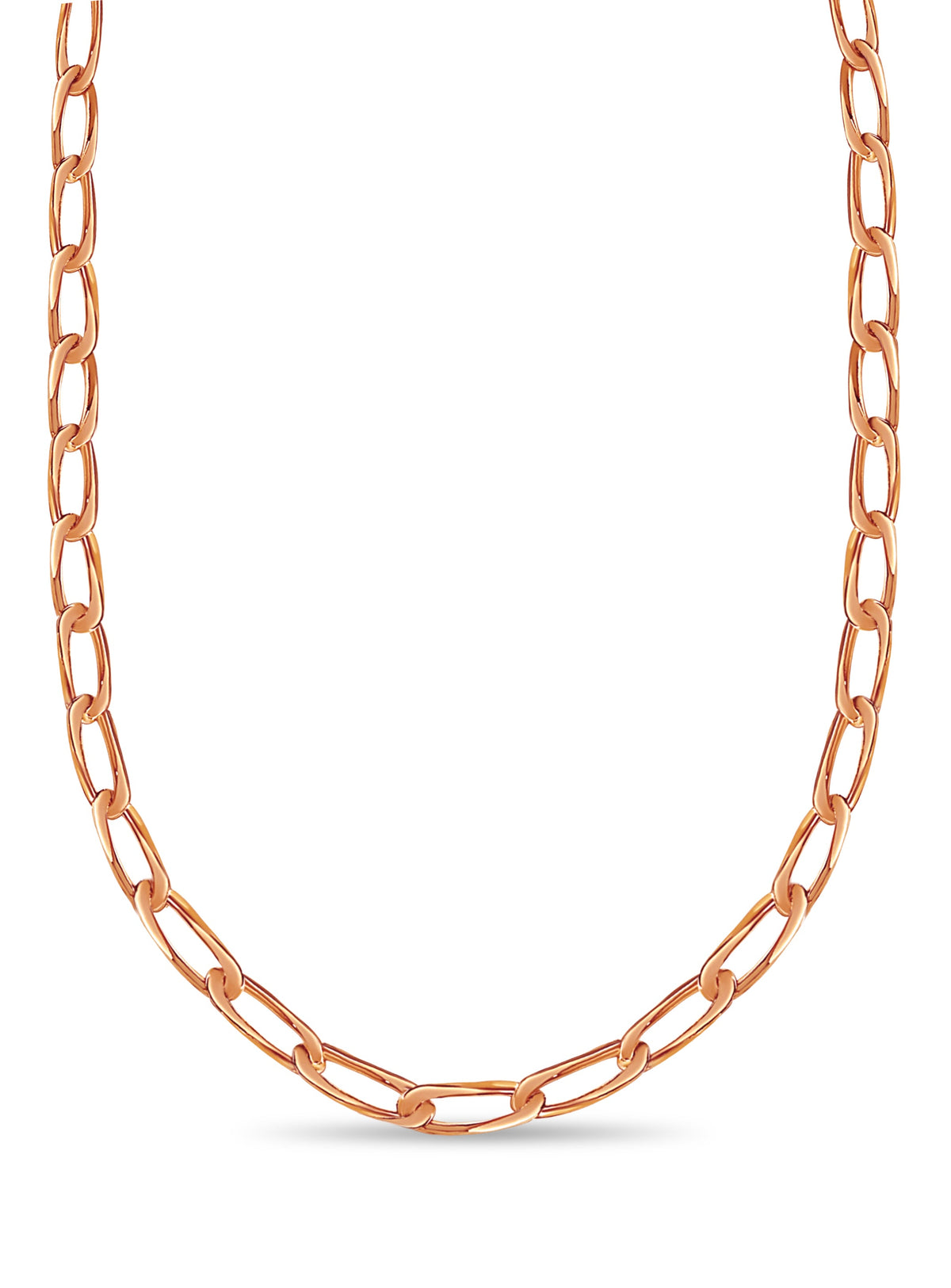 Flat Solid White/Yellow/Rose Gold Handmade Necklace , 9mm, 16-30 Inch