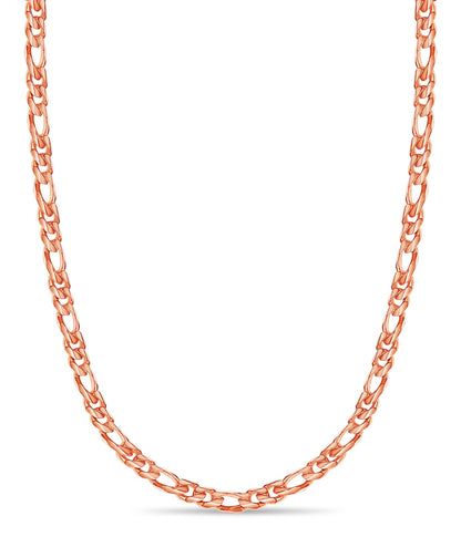 Figaro Solid White/Yellow/Rose Gold Handmade Necklace , 18mm, 16-30 Inch