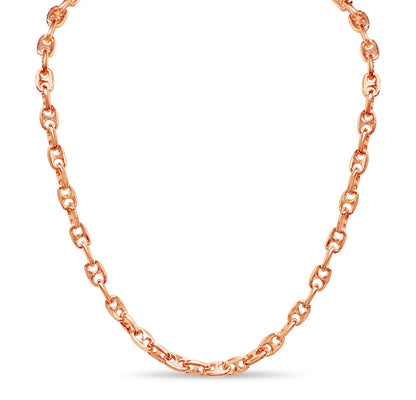 Anchor Mariner Solid White/Yellow/Rose Gold Handmade Necklace , 8mm, 16-30 Inch
