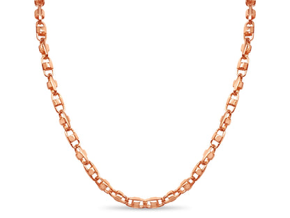Anchor Mariner Solid White/Yellow/Rose Gold Handmade Necklace , 7mm, 16-30 Inch