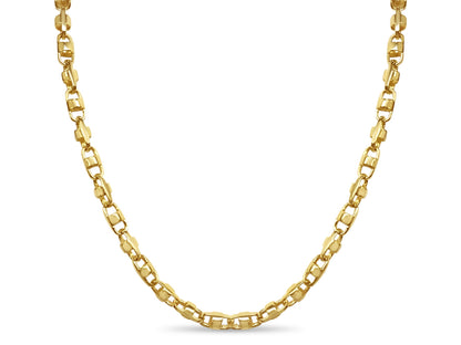 Anchor Mariner Solid White/Yellow/Rose Gold Handmade Necklace , 7mm, 16-30 Inch