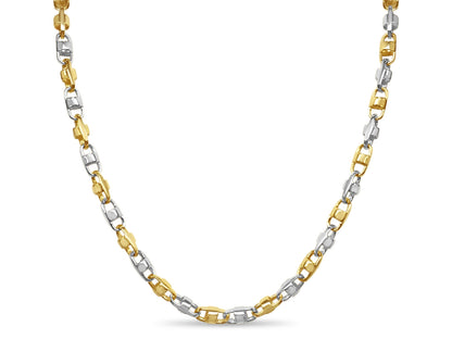 Anchor Mariner Solid White/Yellow/Rose Gold Handmade Necklace , 7mm, 16-30 Inch