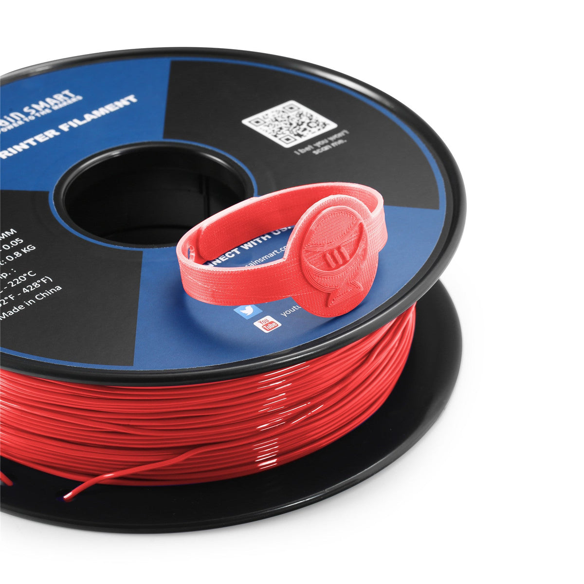 Neon Scarlet, Cyberpunk Color TPU 1.75mm Filament 0.8kg/1.76lb — photo 3 of 7