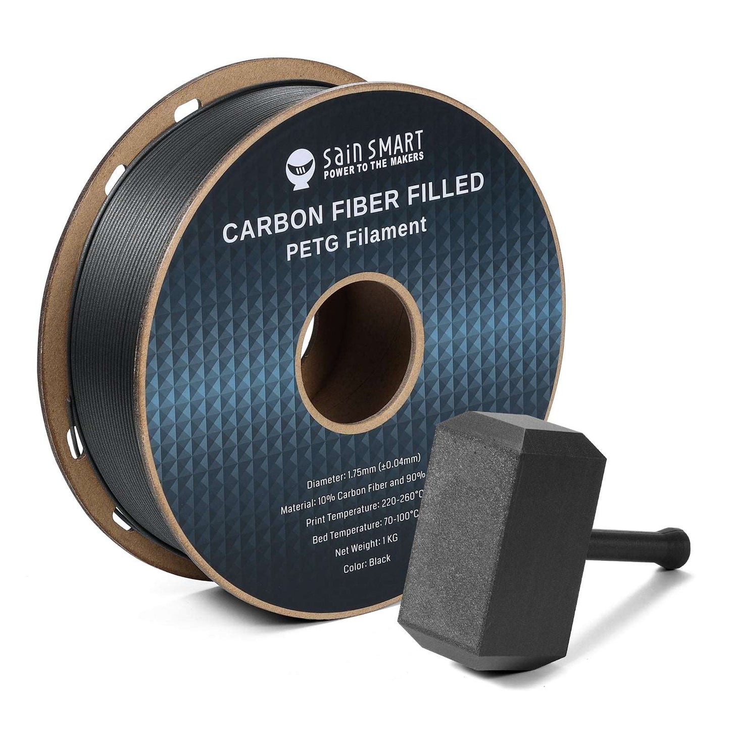 Black, Bronze Carbon Fiber PETG Filament, 1.75mm, Accuracy +/-0.04mm 1KG (2.2lbs) — photo 7 of 10