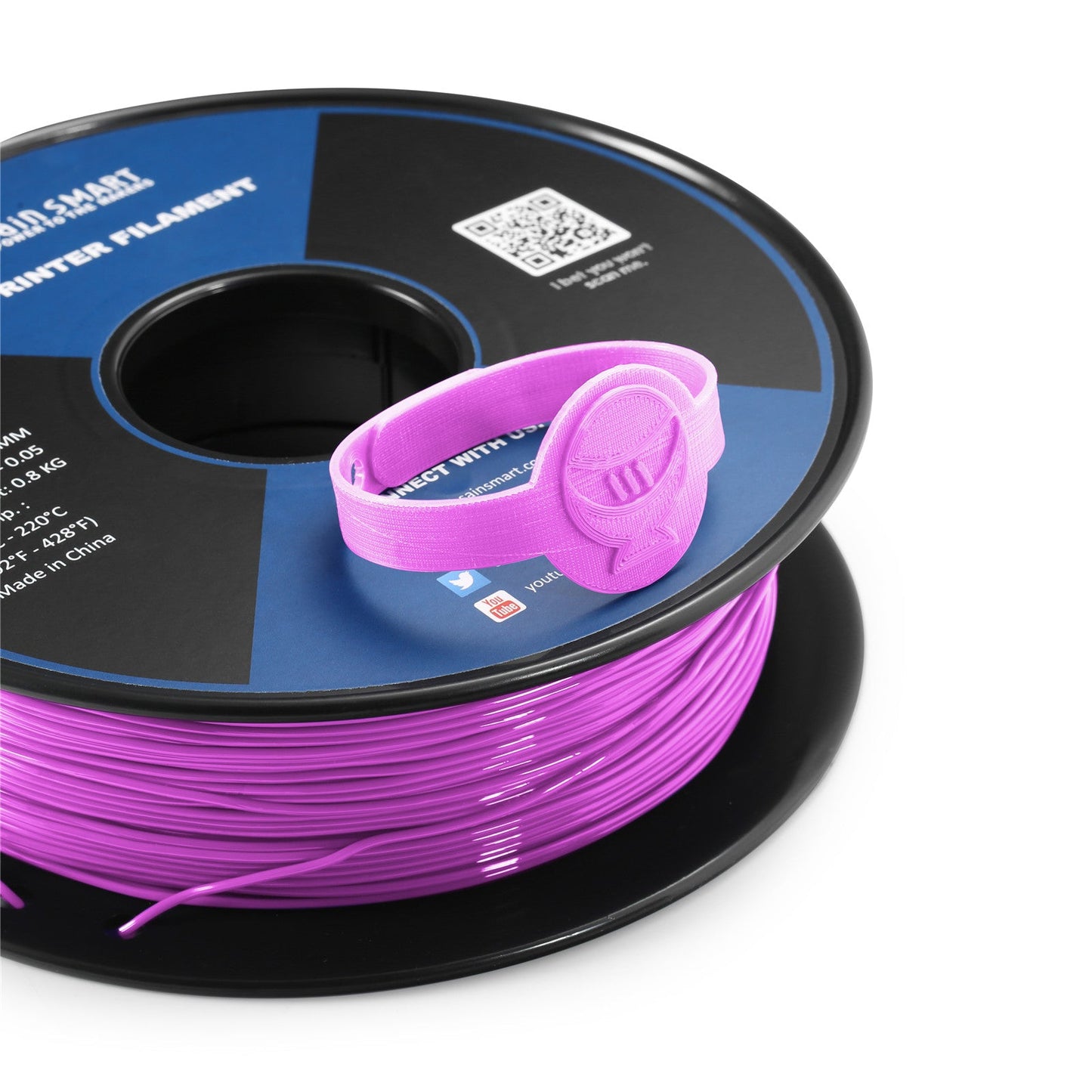 Neon Magenta, Cyberpunk Color TPU 1.75mm Filament 0.8kg/1.76lb — photo 3 of 7