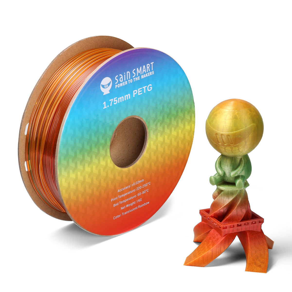 Translucent Rainbow, 1.75mm PRO-3 PETG Filament, 1kg — photo 1 of 8