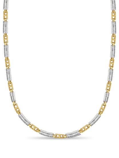 Spiral Tube Solid White/Yellow/Rose Gold Handmade Necklace , 8mm, 16-30 Inch