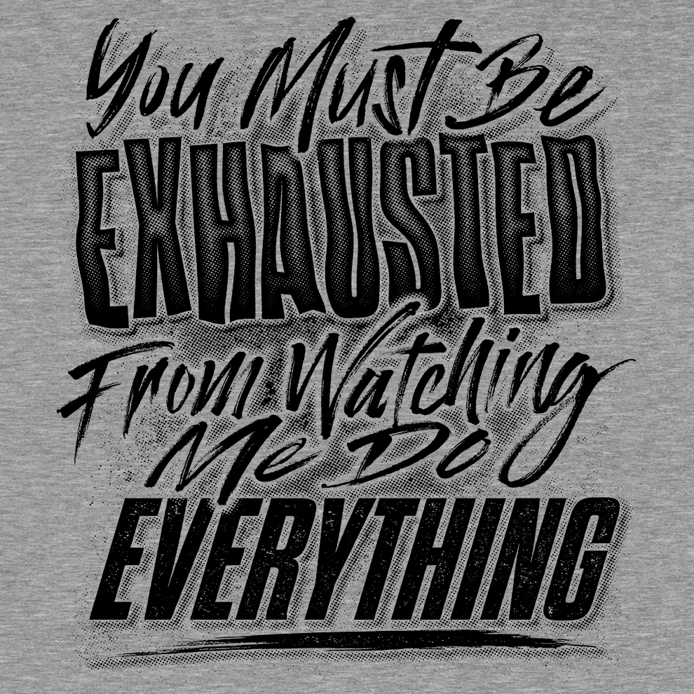 Exhausted - Safety Yellow T-Shirt — photo 4 of 4