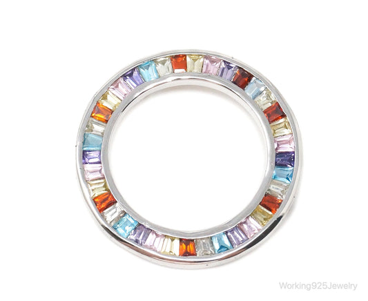 Vintage Multi Gem Sterling Silver Necklace Pendant — photo 1 of 10