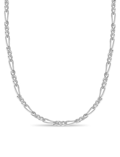 Figaro Solid White/Yellow/Rose Gold Handmade Necklace , 7mm, 16-30 Inch