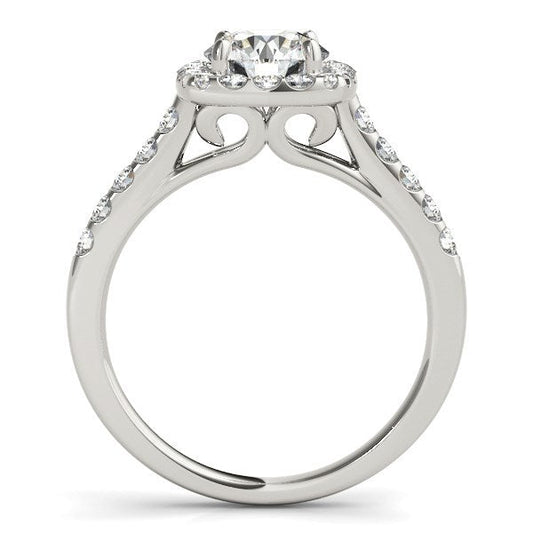 Square Shape Halo Diamond Engagement Ring in 14k White Gold (1 1/2 cttw) — photo 2 of 4