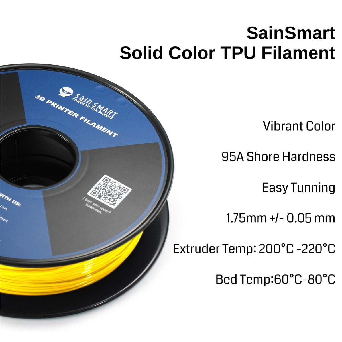 Neon Yellow, Cyberpunk Color TPU 1.75mm Filament 0.8kg/1.76lb — photo 4 of 7