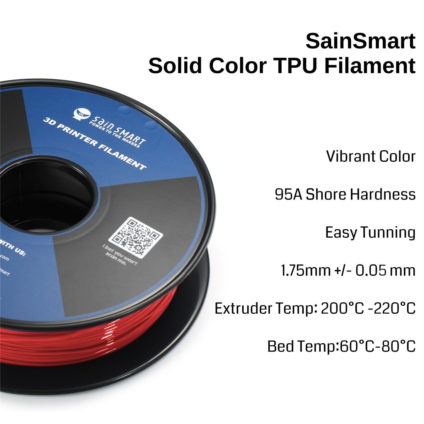 Neon Scarlet, Cyberpunk Color TPU 1.75mm Filament 0.8kg/1.76lb — photo 4 of 7