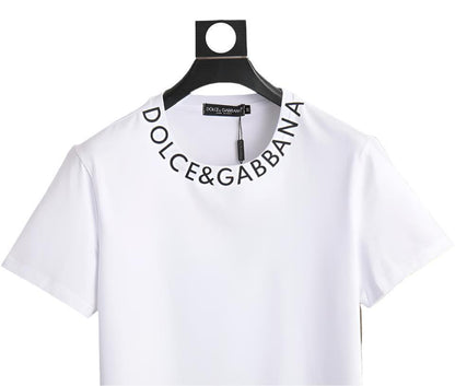 Dolce & Gabbana T-Shirt Without Collar 'White & Black'