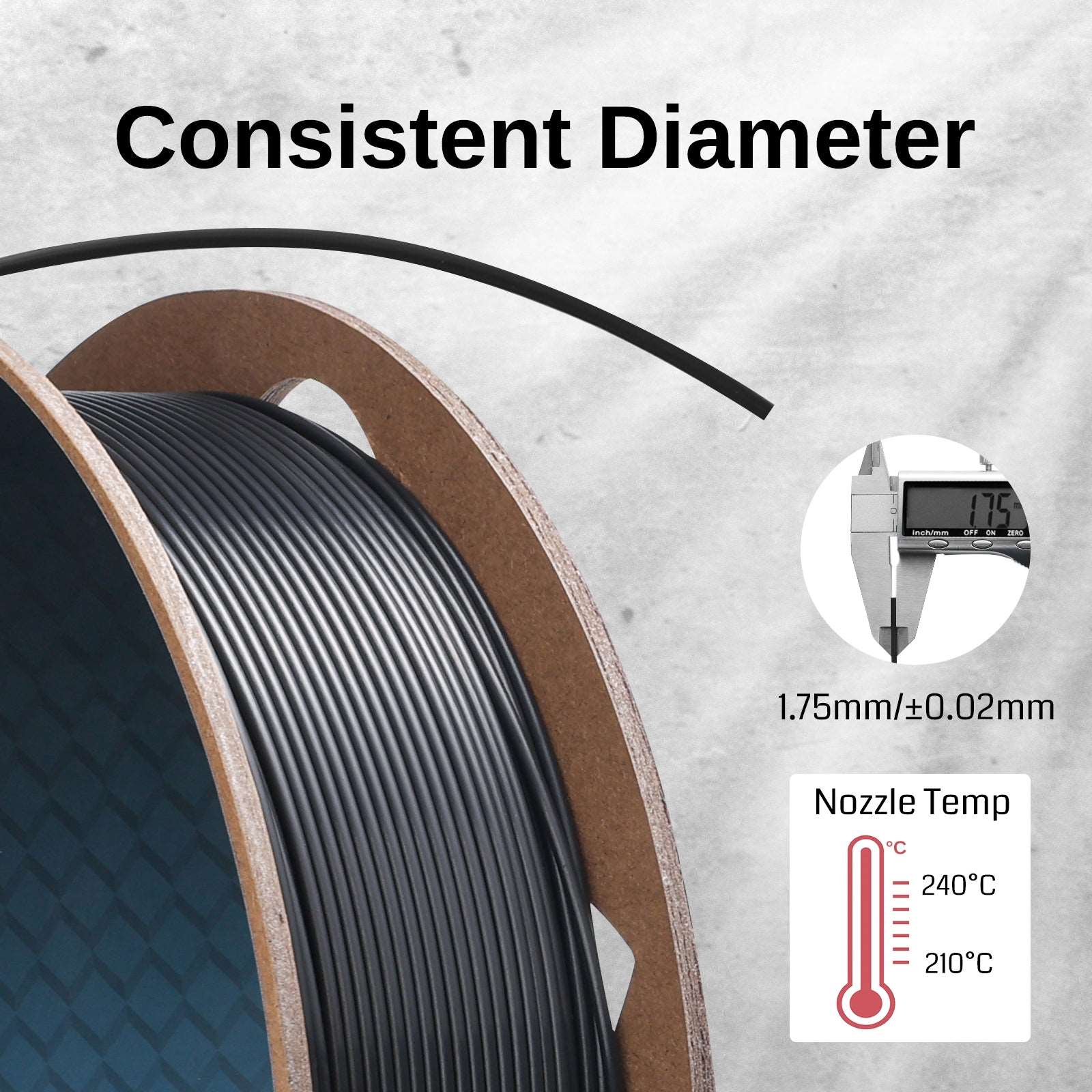 Black, White, Gray, Silver, 1.75mm ABS Filament 1.75mm, 500g x 4 Pack — photo 3 of 7
