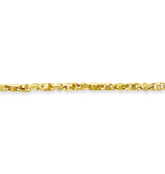 Anchor Mariner Solid White/Yellow/Rose Gold Handmade Bracelet , 5mm, 6.5-10 Inch