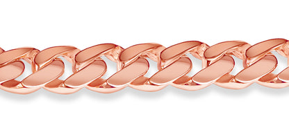 Curb Solid White/Yellow/Rose Gold Handmade Bracelet , 11mm, 6.5-10 Inch