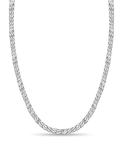 Curb Solid White/Yellow/Rose Gold Handmade Necklace , 8mm, 16-30 Inch