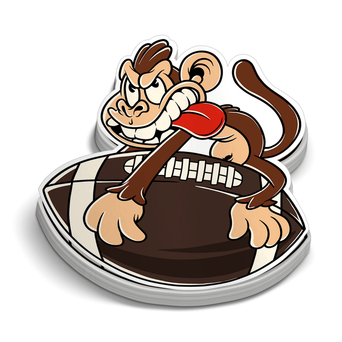 Monkey Football Hard Hat Decal — photo 1 of 2