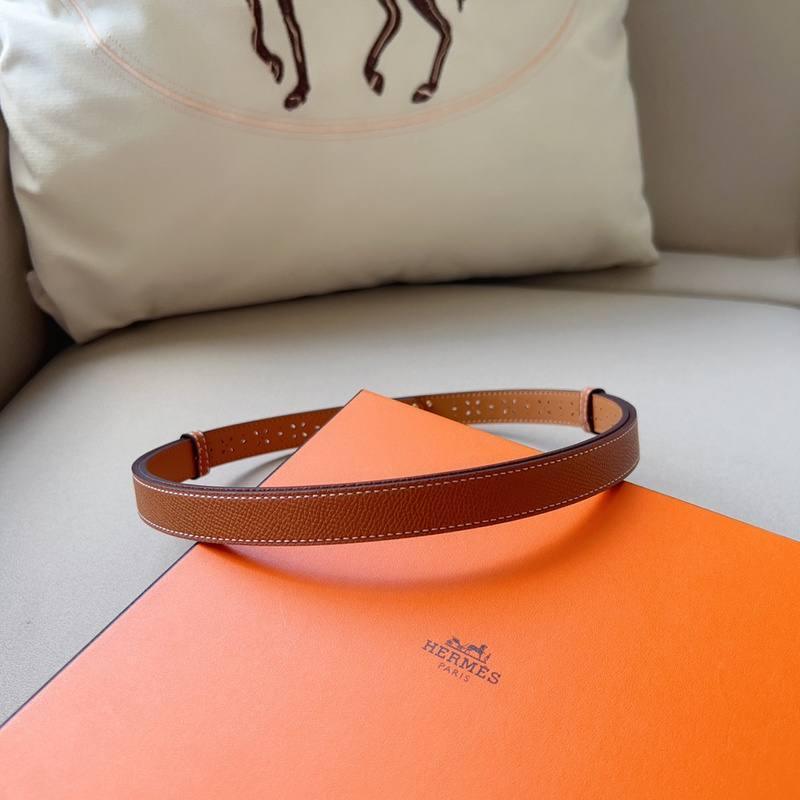 Hermes Men Gold Buckle Belt 'Brown'