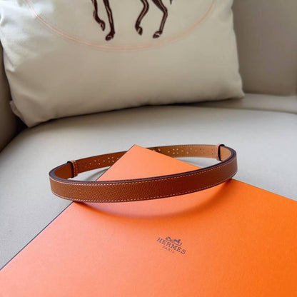Hermes Men Gold Buckle Belt 'Brown'