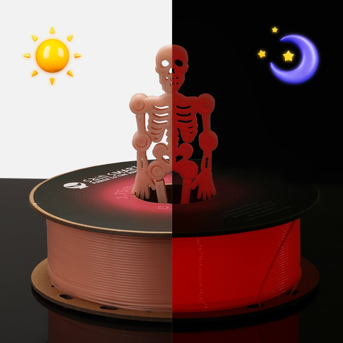 Glow-in-the-dark Red 1.75mm PRO-3 PETG Filament, 1kg — photo 3 of 7