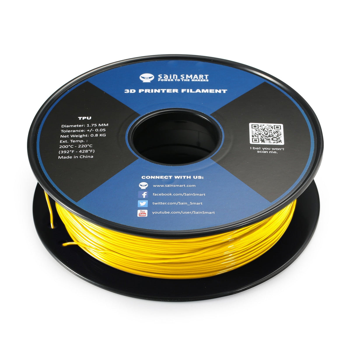 Neon Yellow, Cyberpunk Color TPU 1.75mm Filament 0.8kg/1.76lb — photo 5 of 7