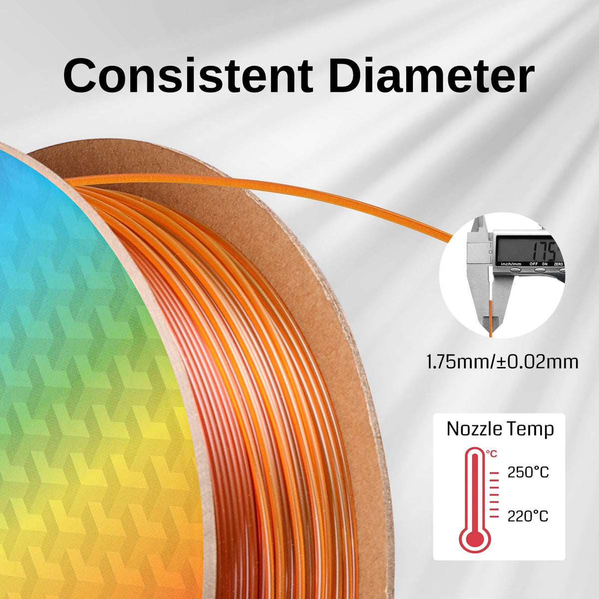 Translucent Rainbow, 1.75mm PRO-3 PETG Filament, 1kg — photo 3 of 8