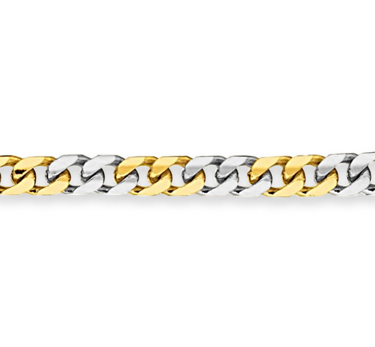Miami Cuban Solid White/Yellow/Rose Gold Handmade Necklace , 7mm, 16-30 Inch