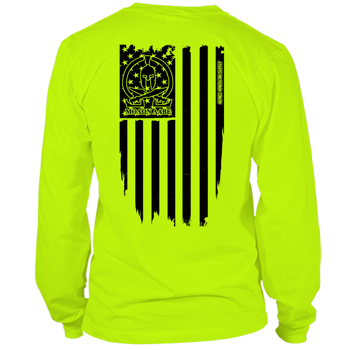 Molon Labe Ghost Flag - Long Sleeve Hi-Vis T-Shirt — photo 1 of 2