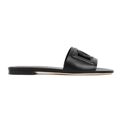 DOLCE & GABBANA Men's Leather Flat Slide Sandals