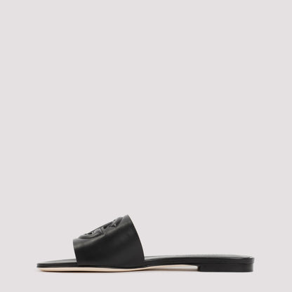 DOLCE & GABBANA Men's Leather Flat Slide Sandals