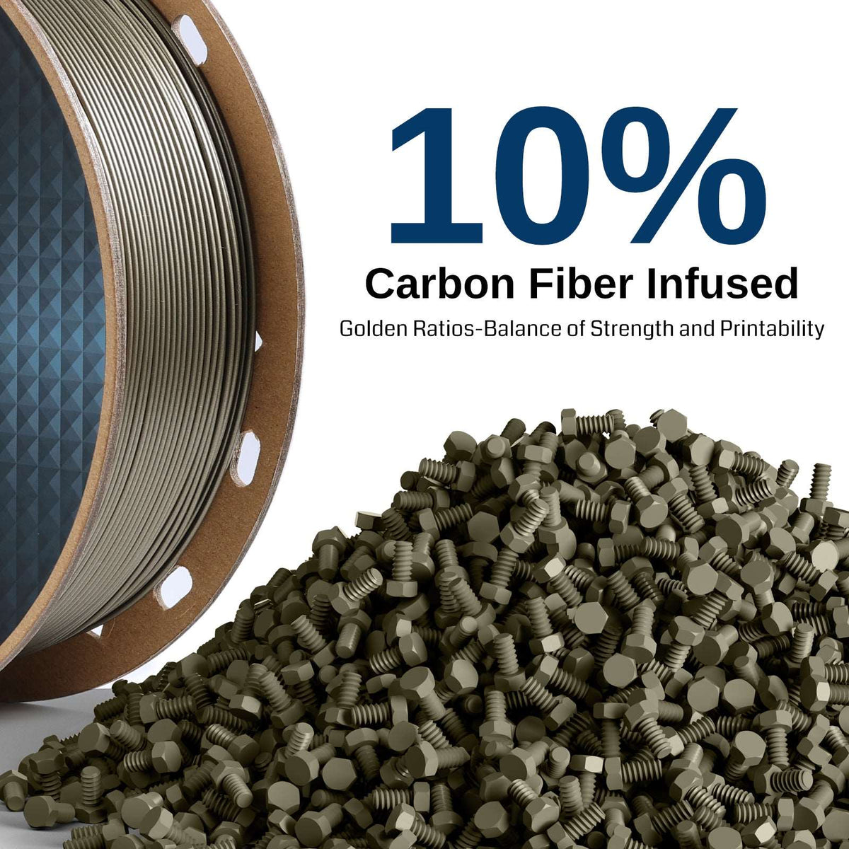Black, Bronze Carbon Fiber PETG Filament, 1.75mm, Accuracy +/-0.04mm 1KG (2.2lbs) — photo 6 of 10