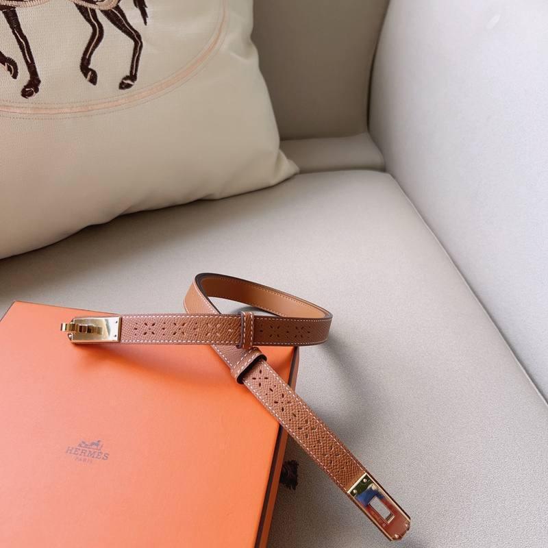 Hermes Men Gold Buckle Belt 'Brown'