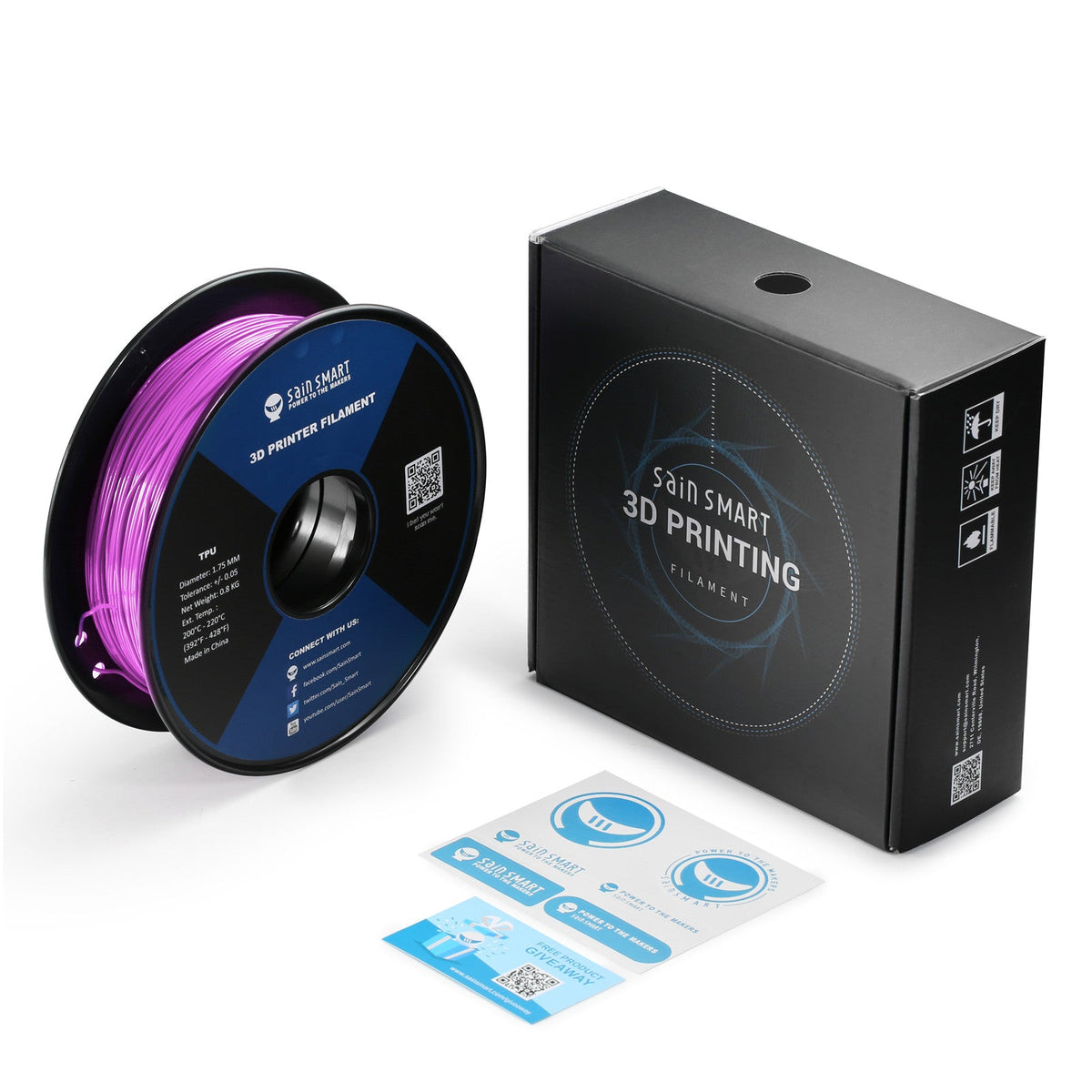 Neon Magenta, Cyberpunk Color TPU 1.75mm Filament 0.8kg/1.76lb — photo 7 of 7