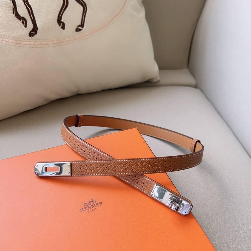 Hermes Men Silver Buckle Belt 'Brown'