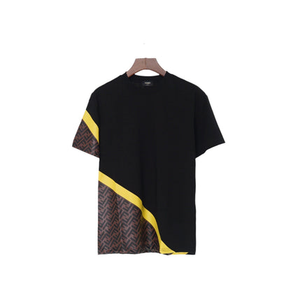 Fendi T-Shirt without Collar 'Black-Brown-Yellow'