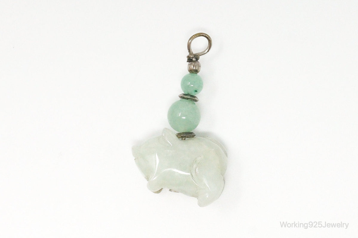 Vintage Carved Pig Jade Pendant