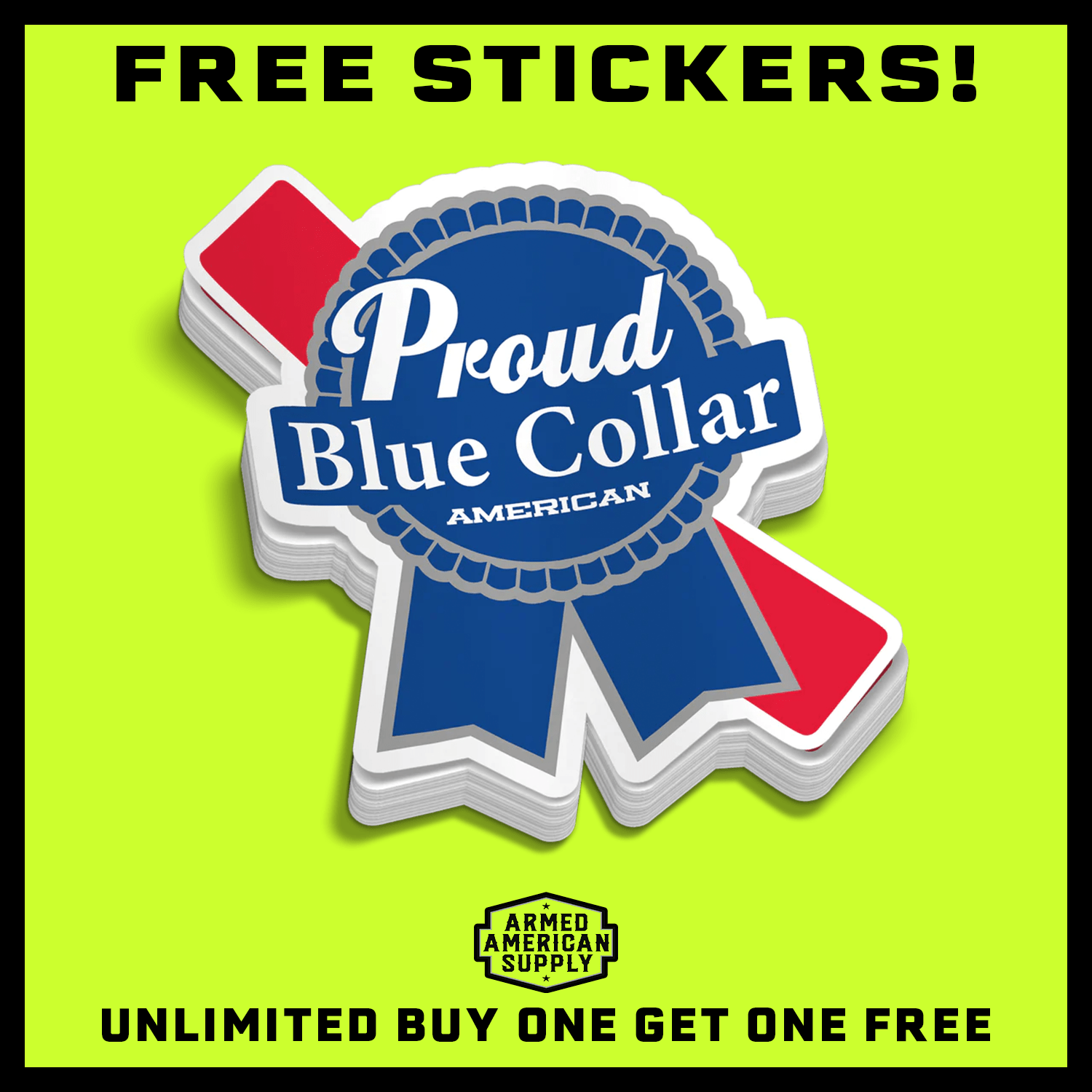 Proud Blue Collar Hard Hat Decal — photo 2 of 2