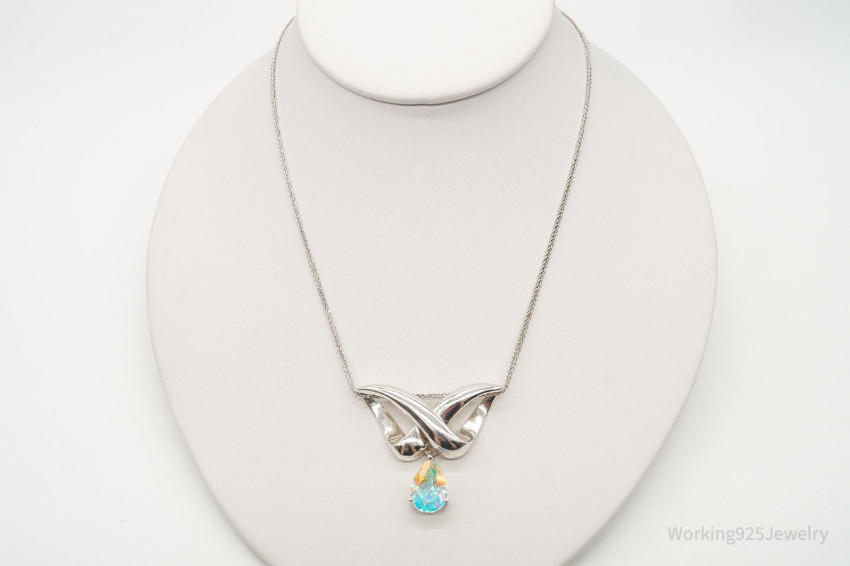 Vintage Designer Badavici Mystic Topaz Sterling Silver Adjustable Necklace