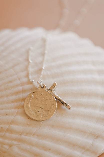 St. Therese of Lisieux & Crucifix | Sterling Silver