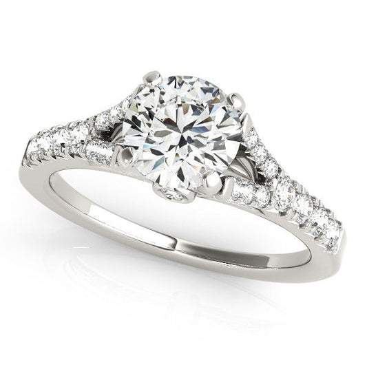 14k White Gold Split Shank Prong Set Diamond Engagement Ring (1 3/8 cttw) — photo 1 of 4