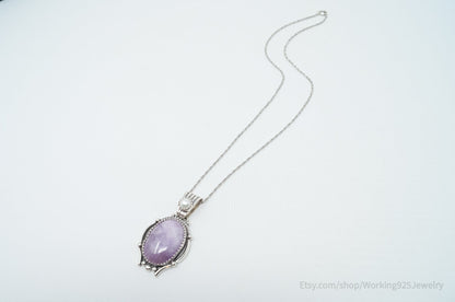 Vintage Southwestern Charoite Pearl Sterling Silver Necklace