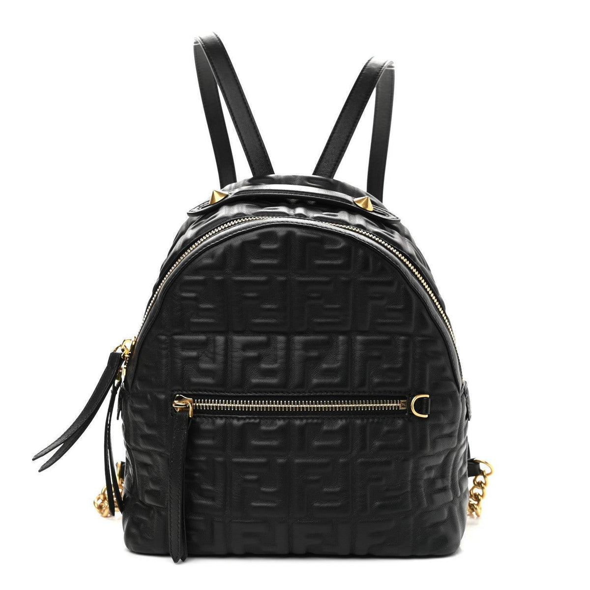 Fendi  Nappa FF 1974 Embossed Mini Backpack Black