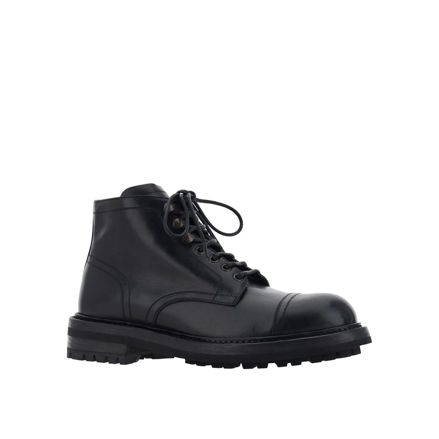 Dolce & Gabbana Lace Up Leather Boots