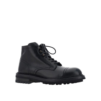 Dolce & Gabbana Lace Up Leather Boots
